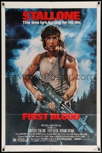 1t297 FIRST BLOOD 1sh '82 artwork of Sylvester Stallone as John Rambo by Drew Struzan!