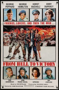 1t318 FROM HELL TO VICTORY 1sh '81 Umberto Lenzi's Contro 4 bandiere, George Hamilton, Peppard!