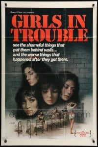 1t332 GIRLS IN TROUBLE 1sh '75 sexploitation, the shameful things that put them behind walls!