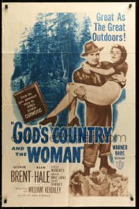 1t340 GOD'S COUNTRY & THE WOMAN 1sh R48 George Brent, Beverly Roberts, James Oliver Curwood