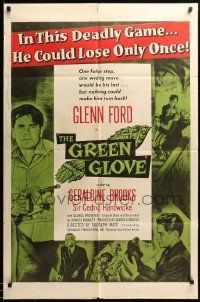 1t355 GREEN GLOVE 1sh '52 every man is Glenn Ford's enemy & every woman is a trap, cool art!