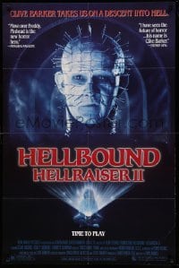 1t366 HELLBOUND: HELLRAISER II 1sh '88 Clive Barker, close-up of Pinhead, he's back!
