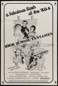 1t376 HIGH SCHOOL FANTASIES 1sh '74 Rene Bond love & sex, big cast, big music, big story!