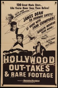 1t382 HOLLYWOOD OUT-TAKES 1sh '83 James Dean, Marilyn Monroe, Lugosi, Joan Crawford!, b/w design!