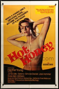 1t396 HOT HONEY 1sh '81 naked Heather Young in throws of ecstasy!