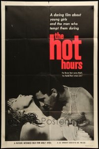 1t397 HOT HOURS 1sh '59 Heures Chaudes, daring film about young girls & the men who tempt them!