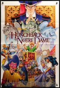 1t421 HUNCHBACK OF NOTRE DAME DS 1sh '96 Walt Disney, Victor Hugo, art of cast on parade!