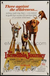 1t430 INCREDIBLE JOURNEY 1sh '63 Disney, art of Bull Terrier, Siamese cat & Labrador Retriever!