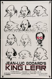 1t456 KING LEAR 1sh '87 Jean-Luc Godard sci-fi, cool art of William Shakespeare!