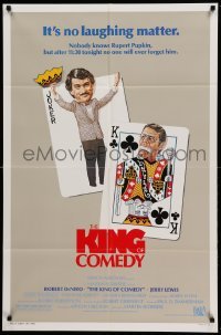 1t457 KING OF COMEDY 1sh '83 Robert DeNiro, Martin Scorsese, Jerry Lewis, cool playing card art!