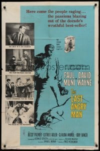 1t465 LAST ANGRY MAN 1sh '59 Paul Muni is a dedicated doctor from the slums exploited by TV!