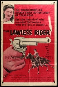 1t468 LAWLESS RIDER 1sh '54 Rose Bascom, double-barreled, double-cross action story!