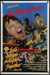 1t474 LET'S SPEND THE NIGHT TOGETHER 1sh '83 great image of Mick Jagger & The Rolling Stones!