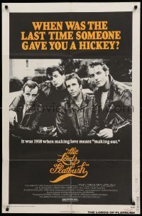 1t486 LORDS OF FLATBUSH 1sh '74 cool portrait of Fonzie, Rocky, & Perry as greasers in leather