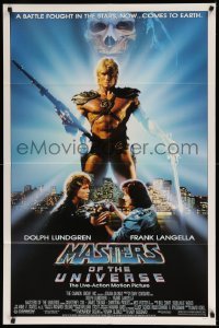 1t526 MASTERS OF THE UNIVERSE 1sh '87 Langella, great image of Dolph Lundgren as He-Man!