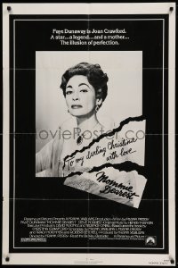 1t543 MOMMIE DEAREST 1sh '81 great portrait of Faye Dunaway as legendary actress Joan Crawford!