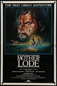 1t551 MOTHER LODE int'l 1sh '82 Greisen art of Charlton Heston in gold mining adventure!