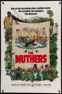 1t559 MUTHERS 1sh '76 blaxploitation, wild action artwork of female heroes!