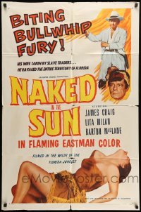 1t570 NAKED IN THE SUN 1sh '57 white slavery filmed in the wilds of Florida's jungles!