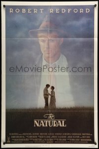 1t573 NATURAL 1sh '84 Robert Redford, Robert Duvall, directed by Barry Levinson, baseball!