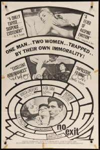 1t588 NO EXIT 1sh '62 Viveca Lindfors in lesbian drama partly directed by Orson Welles!