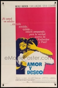 1t598 OF LOVE & DESIRE Spanish/US 1sh '63 Richard Rush, Merle Oberon had so many men in her life!