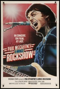 1t622 PAUL MCCARTNEY & WINGS ROCKSHOW 1sh '80 art of him playing guitar & singing by Kozlowski!
