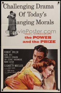 1t639 POWER & THE PRIZE 1sh '56 Robert Taylor, Mary Astor, Burl Ives, Charles Coburn!