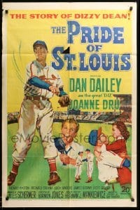 1t643 PRIDE OF ST. LOUIS 1sh '52 Dan Dailey as Cardinals baseball player Dizzy Dean!