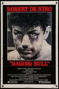 1t657 RAGING BULL 1sh '80 Martin Scorsese, Kunio Hagio art of boxer Robert De Niro!