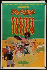 1t688 ROCKERS 1sh '80 Bunny Wailer, The Heptones, Peter Tosh, cool art of reggae drummer!