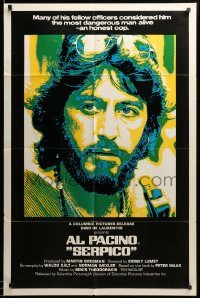 1t719 SERPICO int'l 1sh '74 great image of undercover cop Al Pacino, Sidney Lumet crime classic!