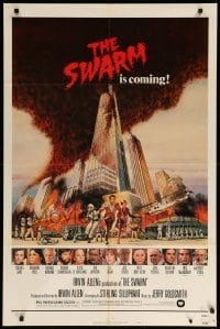 1t810 SWARM style B 1sh '78 directed by Irwin Allen, all-star cast, killer bee attack is coming!