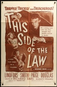 1t868 THIS SIDE OF THE LAW 1sh '50 Viveca Lindfors, Kent Smith, Janis Page, tricked & treacherous!