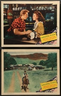 1w808 ABILENE TOWN 2 LCs '46 romantic images of Randolph Scott & Ann Dvorak!