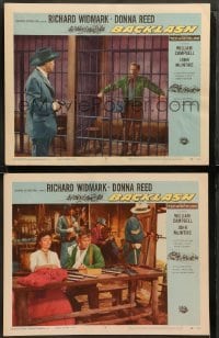 1w821 BACKLASH 2 LCs '56 Richard Widmark knew Donna Reed's lips but not her name!