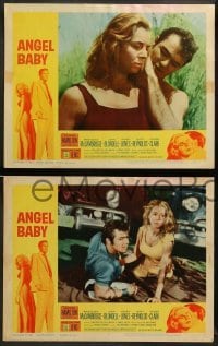 1w036 ANGEL BABY 8 LCs '61 George Hamilton & Burt Reynolds with sexy Salome Jens!