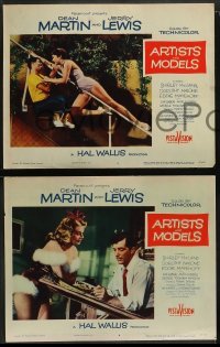 1w621 ARTISTS & MODELS 4 LCs '55 Dean Martin & Jerry Lewis, sexy Shirley MacLaine!