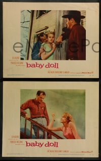 1w051 BABY DOLL 8 LCs '57 Elia Kazan, sexy Carroll Baker looks at Malden & Eli Wallach on stairs!