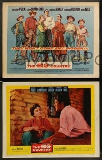 1w061 BIG COUNTRY 8 LCs '58 Gregory Peck, Simmons, Baker, Ives, Connors, William Wyler!