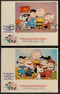 1w079 BOY NAMED CHARLIE BROWN 8 LCs '70 baseball, Snoopy & Peanuts gang by Charles Schulz!