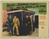 1y086 ABBOTT & COSTELLO MEET DR. JEKYLL & MR. HYDE LC #7 '53 Bud w/ monster Lou & Boris Karloff!