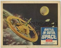 1y165 BATTLE IN OUTER SPACE LC #3 '60 Uchu Daisenso, Toho, special effects image of alien ships!