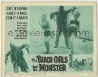 1y223 BEACH GIRLS & THE MONSTER LC #8 '65 classic schlocky grade-Z movie, monster & sexy ladies!