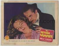 1y047 RETURN OF THE VAMPIRE LC '44 incredible close up of Bela Lugosi & his sexy female victim!