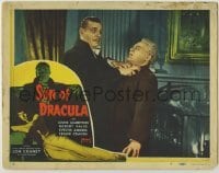 1y051 SON OF DRACULA LC #5 R48 great c/u of Count Lon Chaney Jr. grabbing Bromberg by the neck!