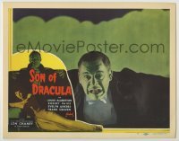 1y050 SON OF DRACULA LC #7 R48 great super c/u of vampire Lon Chaney Jr. with mouth wide open!