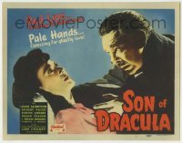 1y049 SON OF DRACULA TC R48 Lon Chaney Jr.'s pale hands thirst for redder blood & ghastly love!