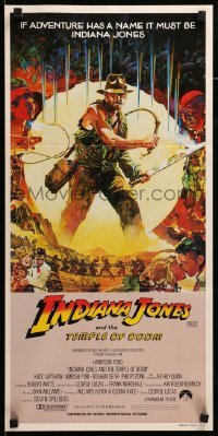 1z335 INDIANA JONES & THE TEMPLE OF DOOM Aust daybill '84 art of Harrison Ford by Mike Vaughan!