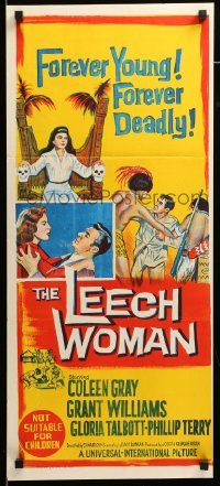 1z341 LEECH WOMAN Aust daybill '60 female vampire drained love & life from every man she trapped!